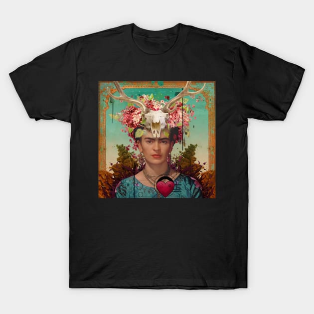 Frida Kahlo Tribute 02 T-Shirt by AngiandSilas